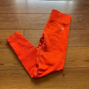 Gymshark Adapt Marl Seamless Leggings in Pepper Red/Zesty Orange Size M